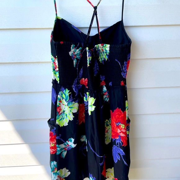 Make offer! AEO black sundress with flowers Sz X-Sm.Great condition! - Picture 1 of 9
